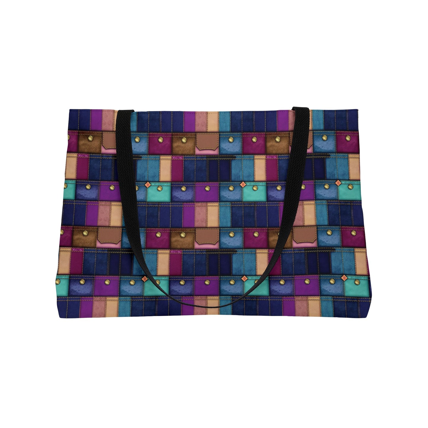 Denim Print Yoga Bag High-Quality 100% Spun Polyester 24x13 Canvas Gym Bag 35