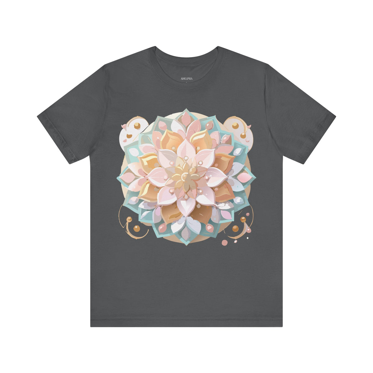 Mandala Graphic Unisex Cotton Bella+Canvas Tee with Floral Art Design n141