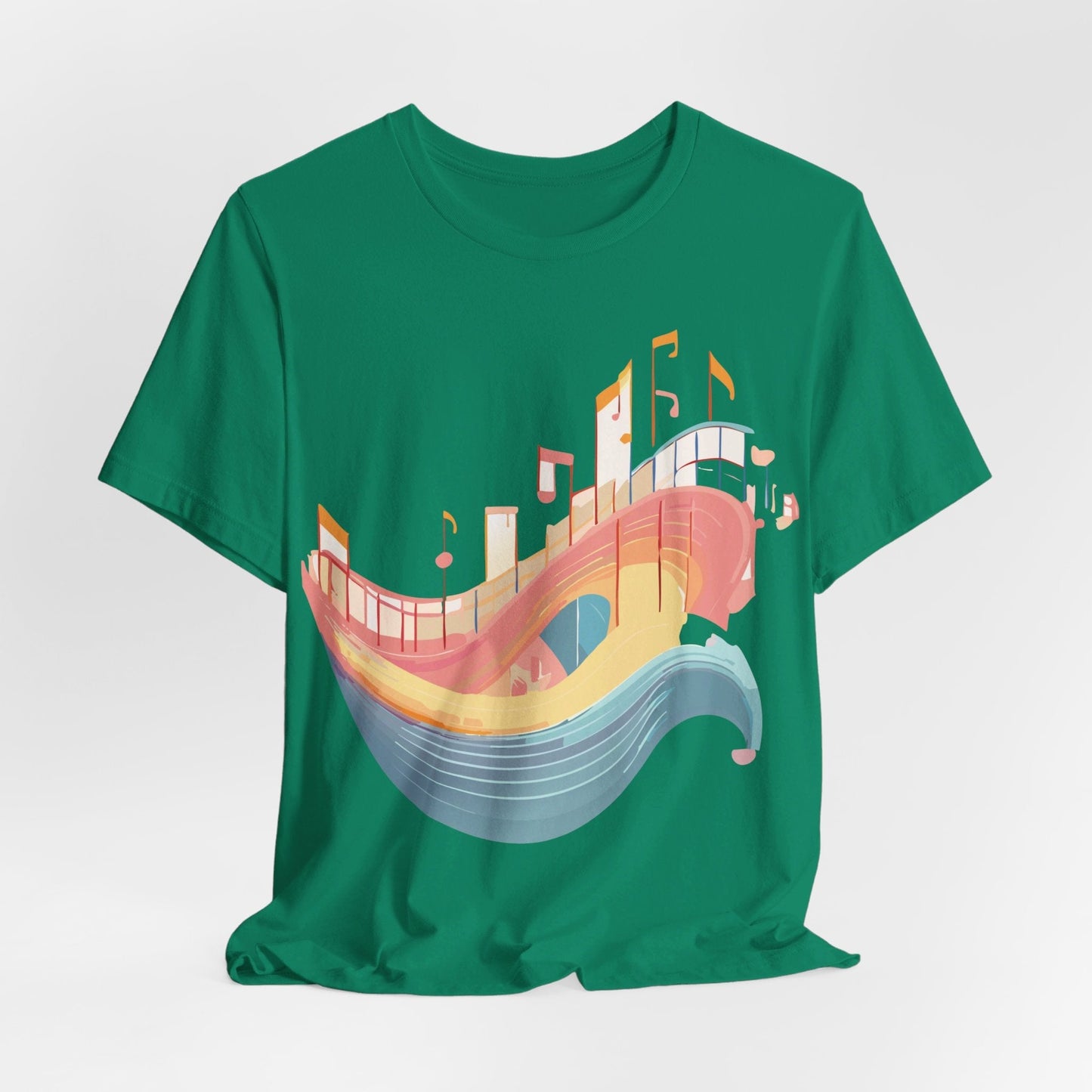 Music Graphic Unisex 100 Cotton Vintage Art with Musical Elements Tee 22