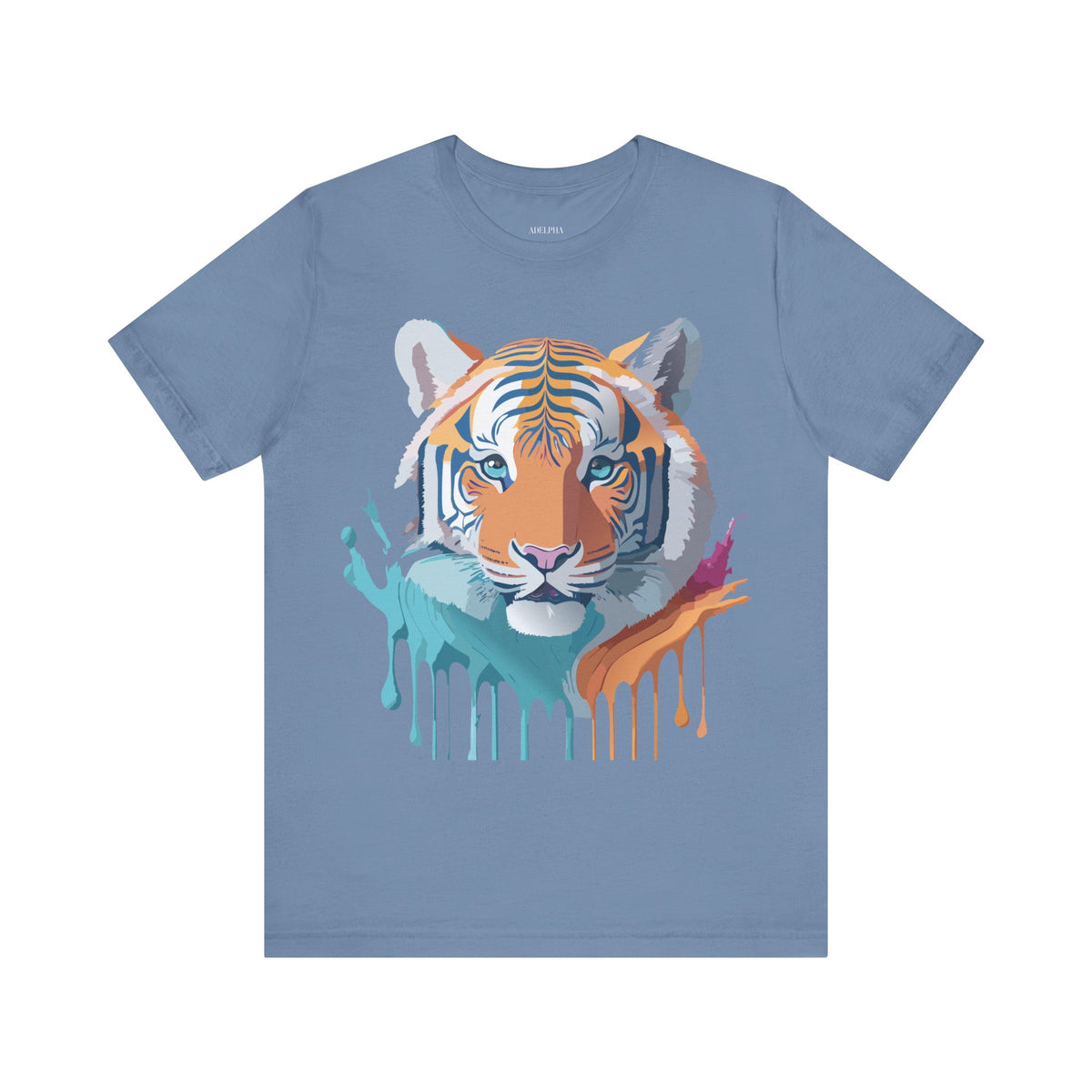 Tiger Graphic Unisex Cotton Bella+Canvas Tee with Art Animal Design e62