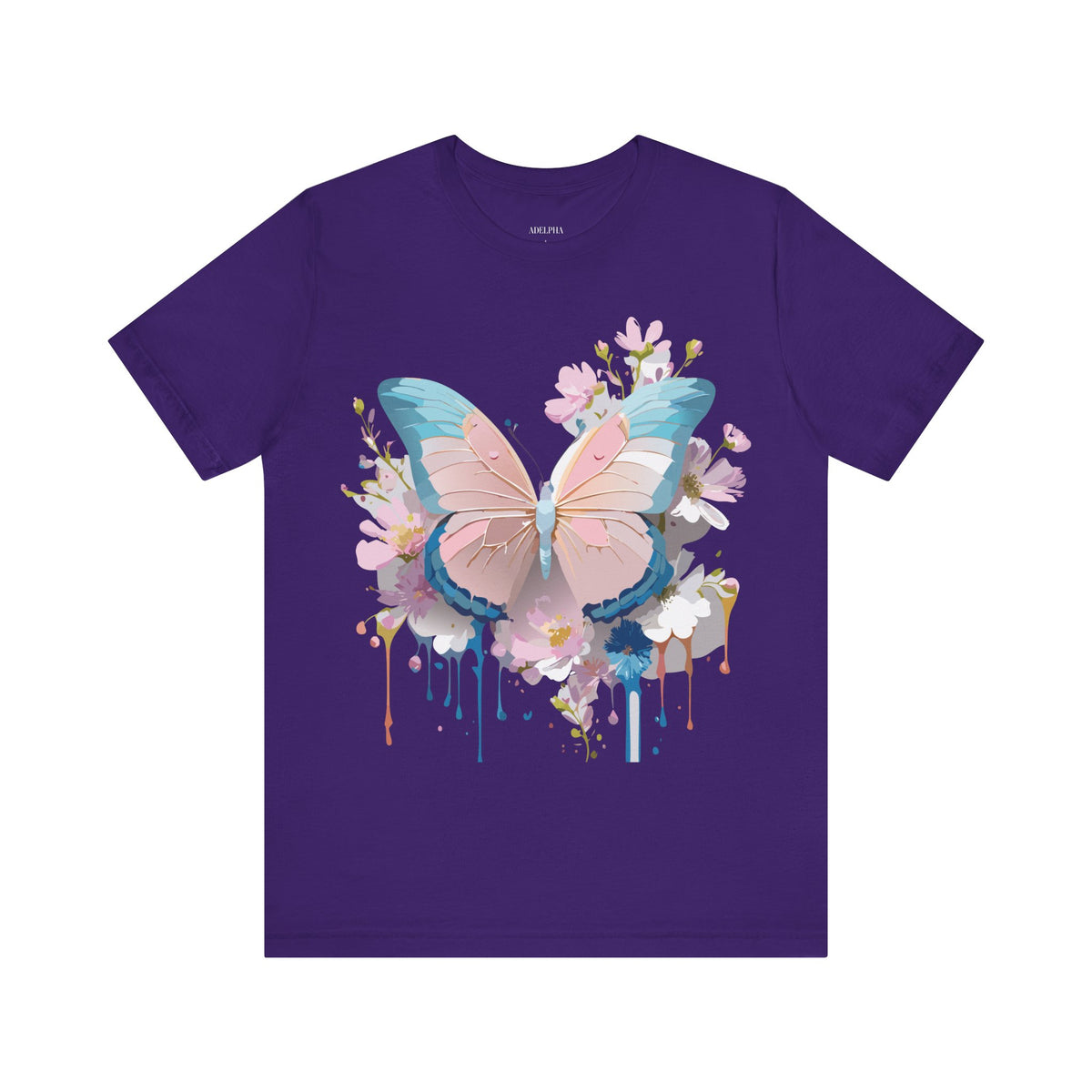 Butterfly Graphic Unisex Cotton Bella+Canvas Tee with Art Design n81