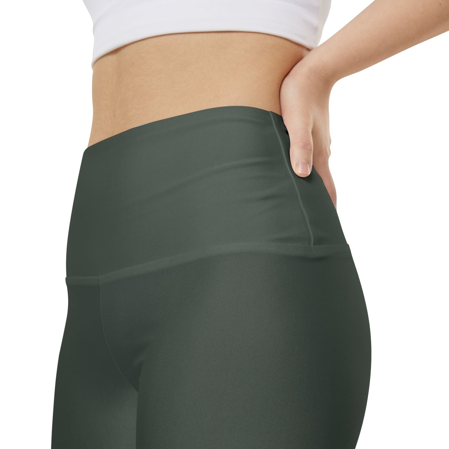 Ebony Dark Olive Women's Workout Shorts — High-Waist Olive Bike Shorts for Yoga & Training