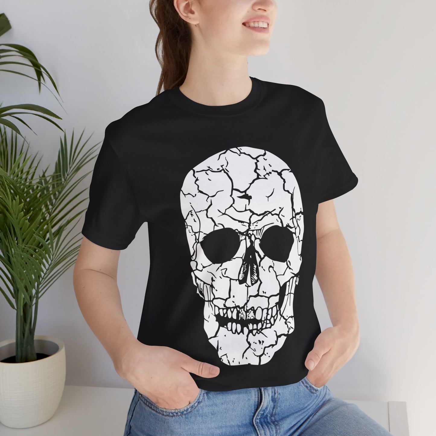 Unisex Cotton Tee Shirt with Skull