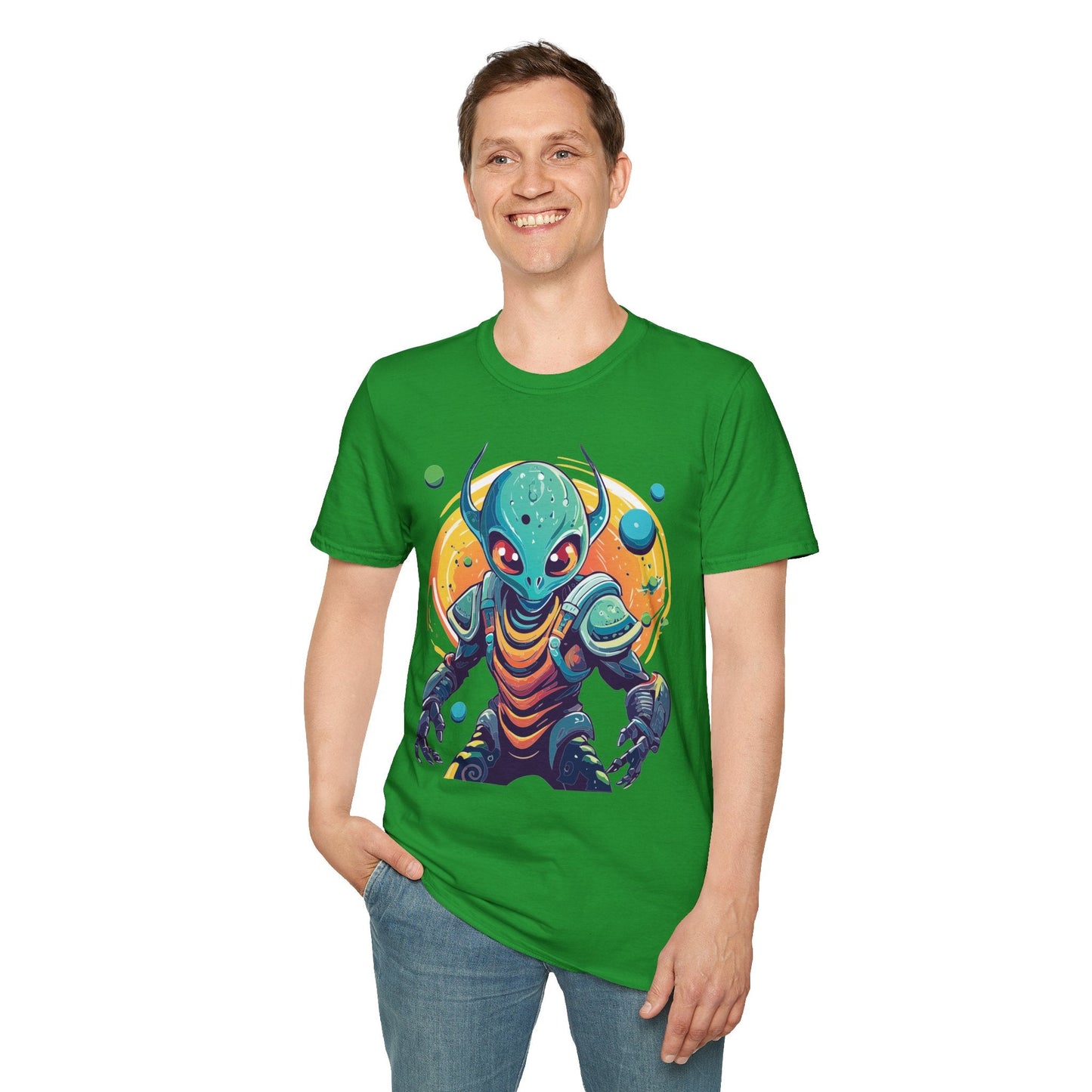 Alien Cosmos Shirt Unisex Softstyle Tee With Alien Art Design Space Theme Graphic Tee