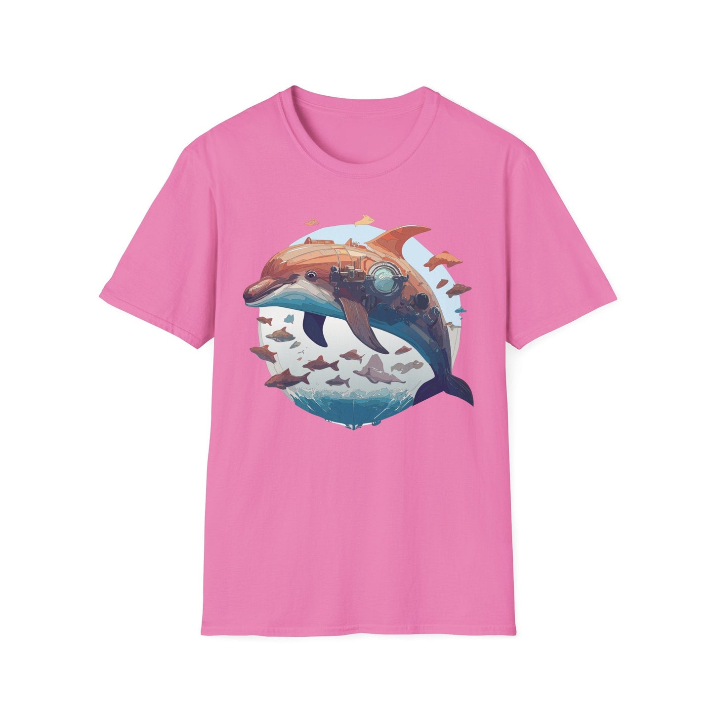 Unisex Dolphin Shirt Softstyle Tee Gildan 64000 Ring Spun Cotton Animal Graphic Design