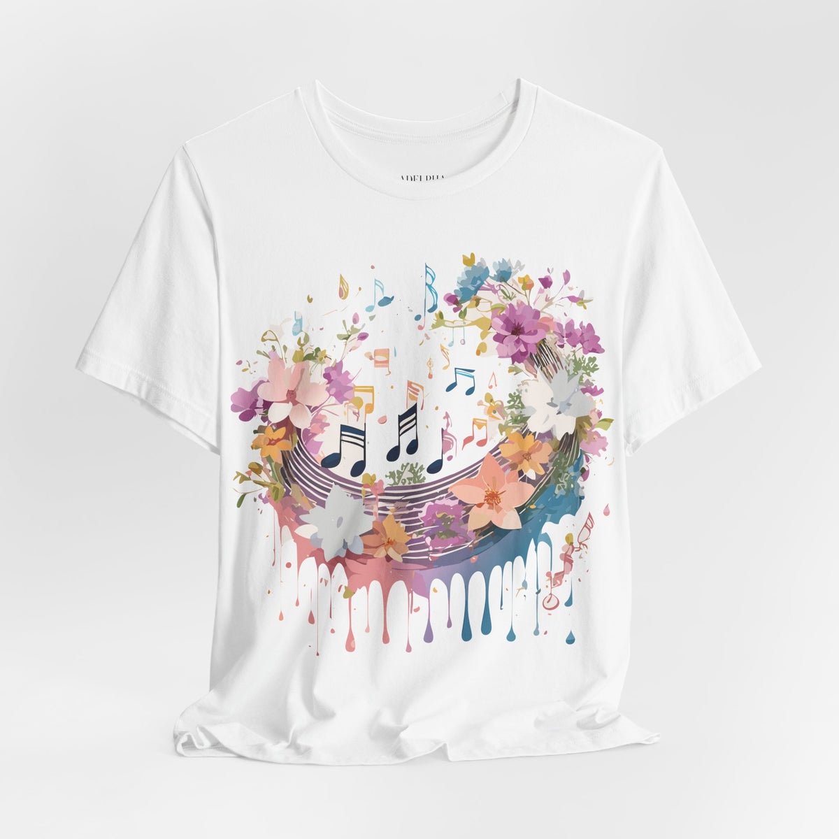 Music Graphic Unisex Cotton Bella+Canvas Tee with Art Design m78