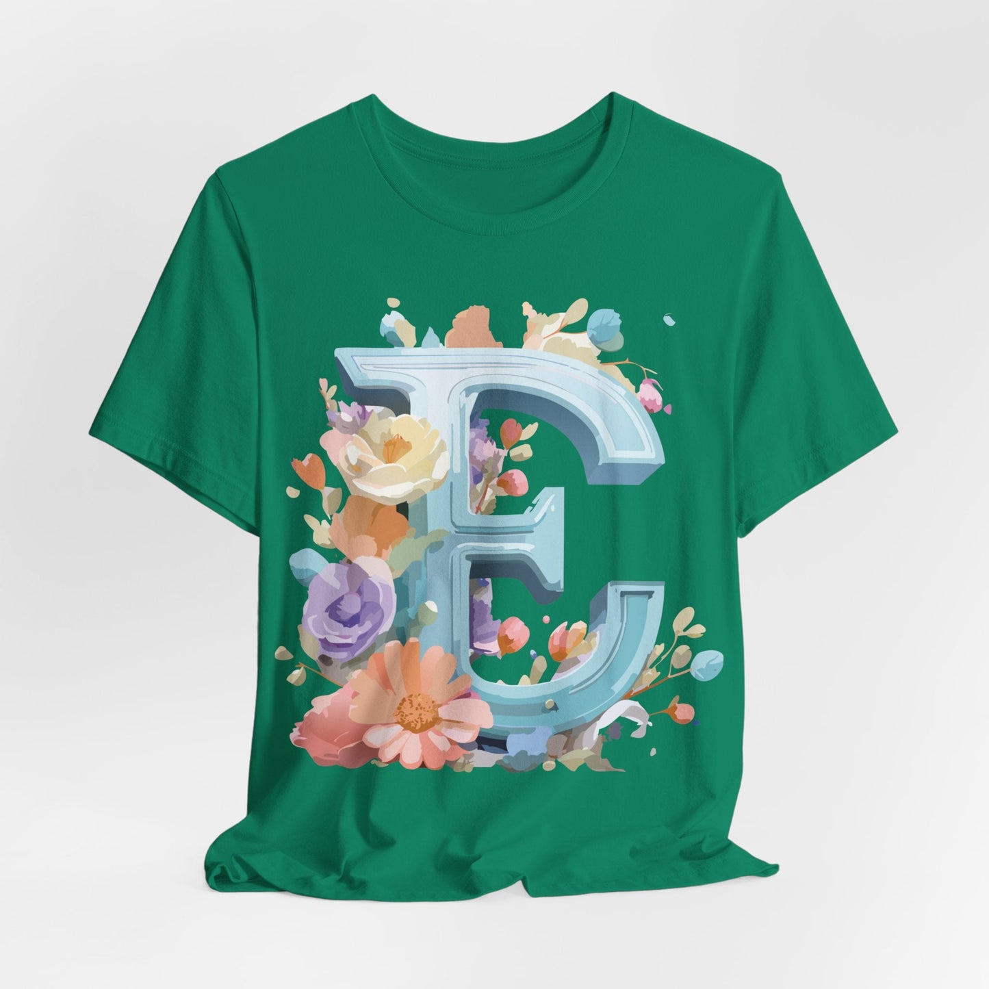 Letter E Graphic Tee Unisex Vintage Inspired Art Design Adelpha Short Sleeve Shirt