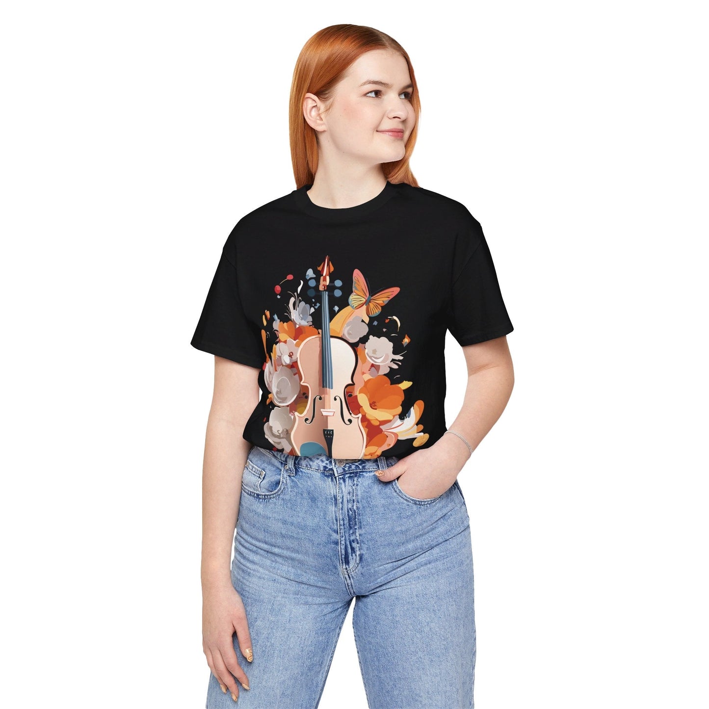 Music Graphic Unisex 100 Cotton Vintage Art with Musical Elements Tee 8