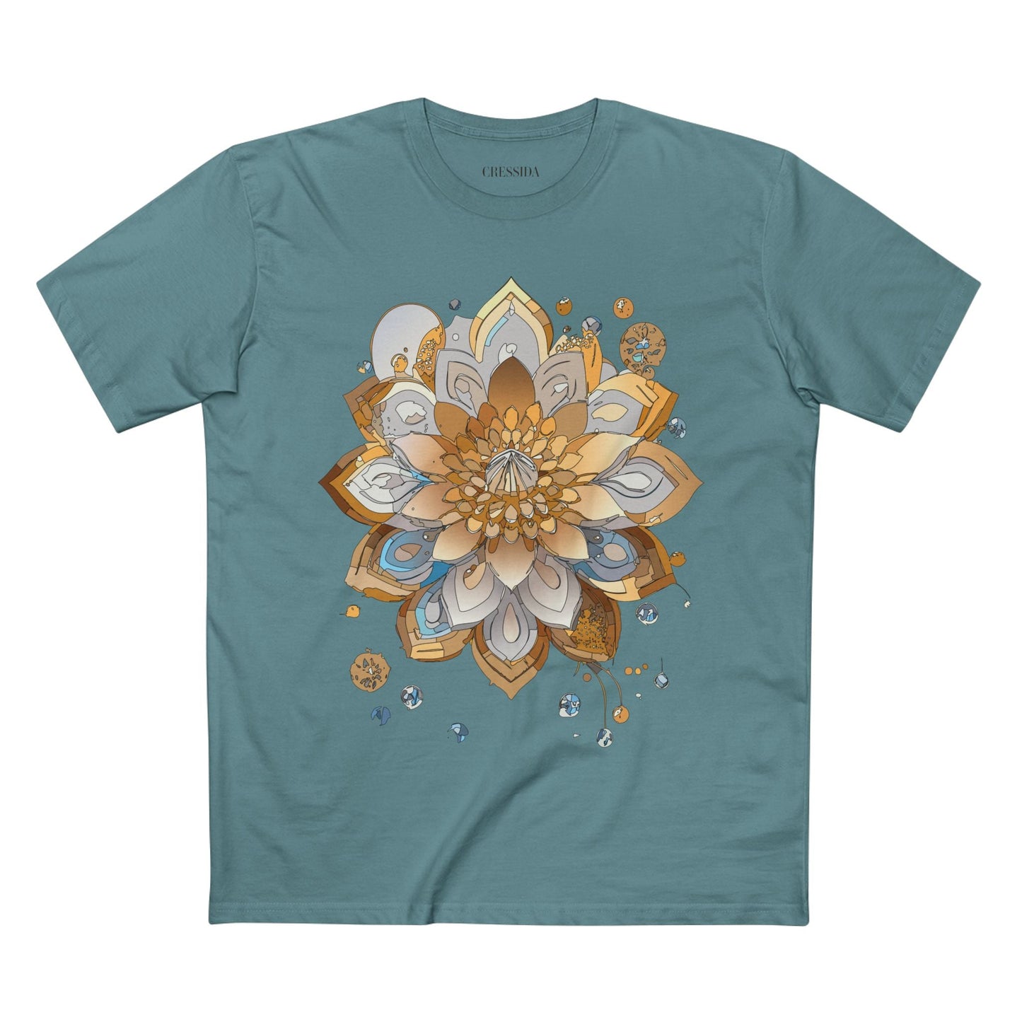 Floral Graphic T-Shirt Unisex 100 Cotton Art Design with Antique Flowers Tee 6