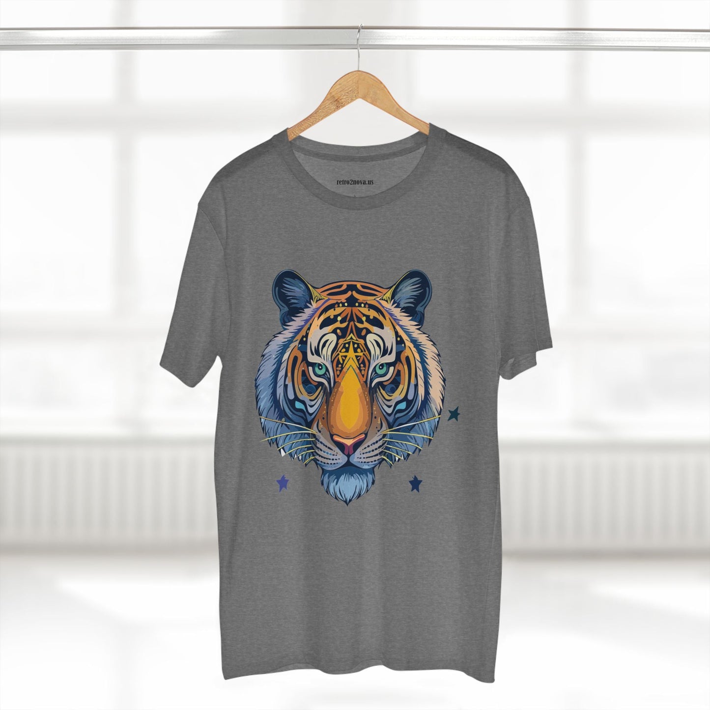 Unisex Tiger Shirt Premium Cotton Staple Tee With Original Art Design From Retro2Nova Art Collection For Everyday Comfort