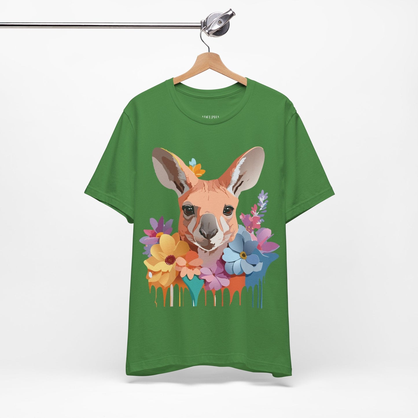 Adelpha Unisex Graphic Tee Kangaroo Art Design Short Sleeve Shirt Premium Vintage Inspired Comfort