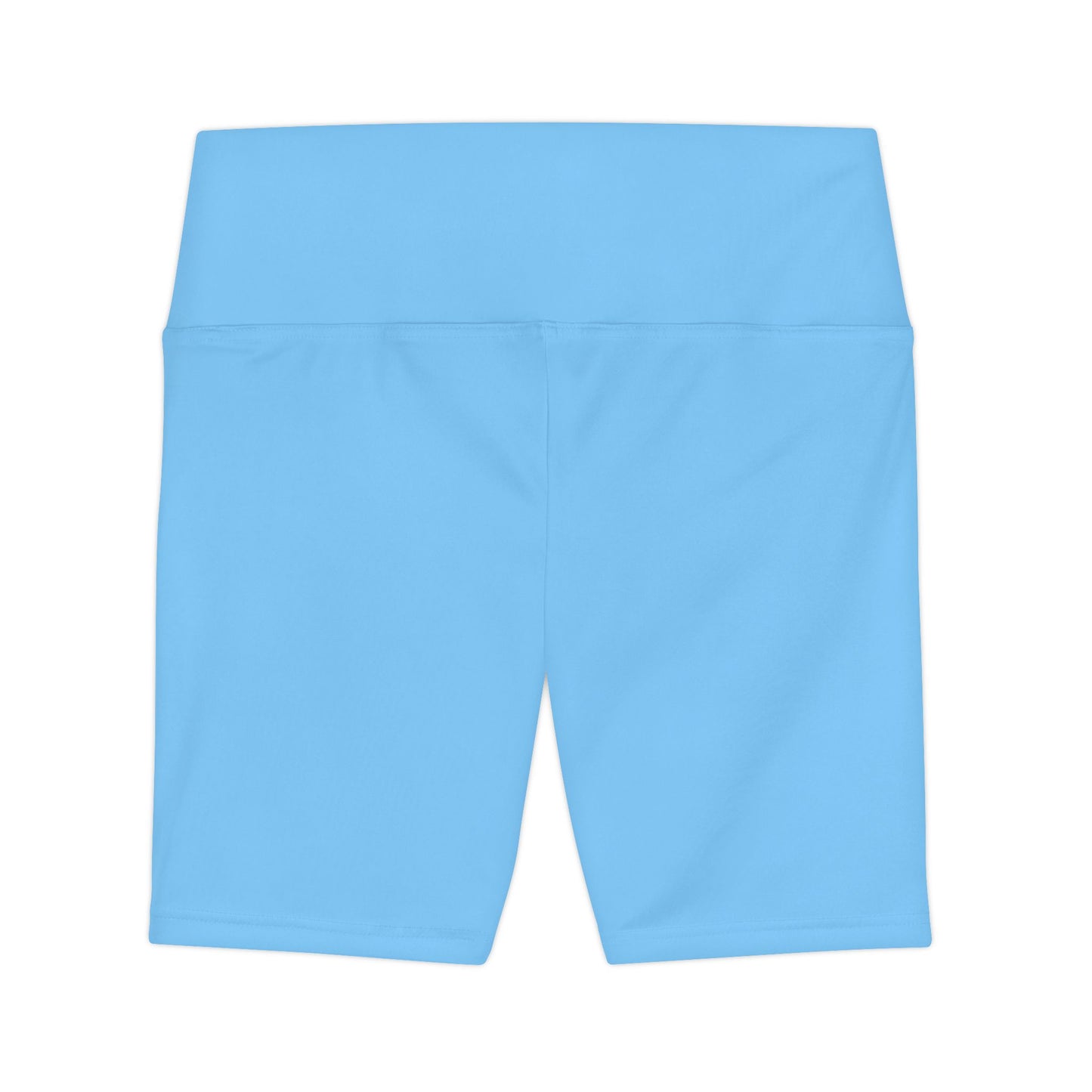 Sky Blue Women's Workout Shorts — Solid High-Waist Biker Shorts for Exercise & Everyday Wear