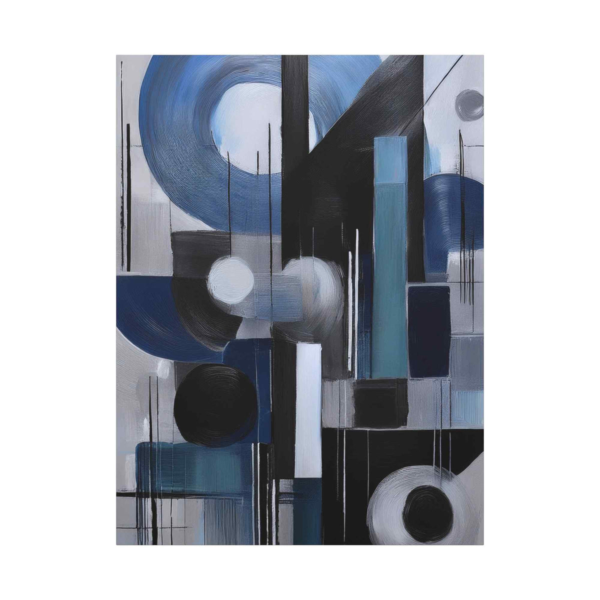 Blue Abstract Painting Print Canvas 20x24,20x30,24x30, 24x32,24x36,30x40, 32x48,36x48,40x60 Pine-Wood Inner Frame ABS-28