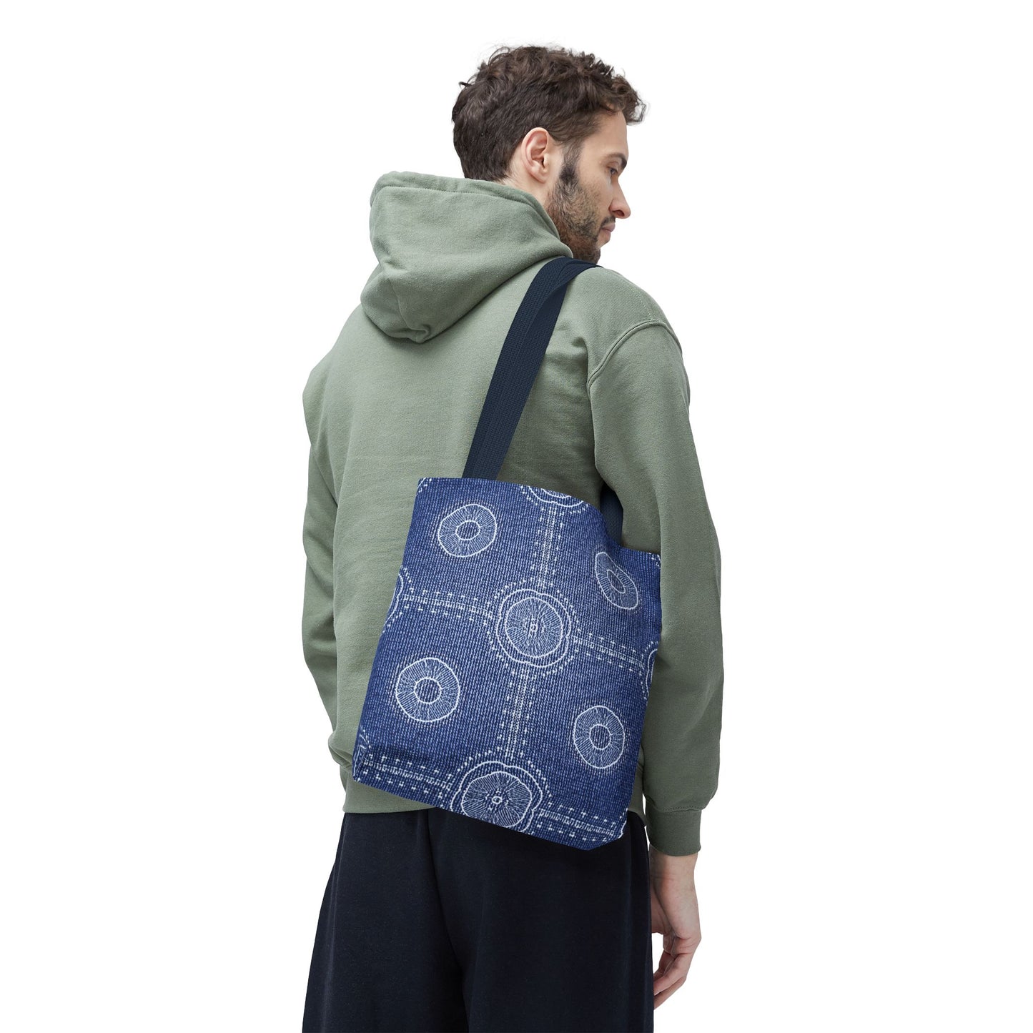 Denim Fabric Imitation Print Unisex Canvas Bag Poly Spun 3 Sizes Tote Bag 107