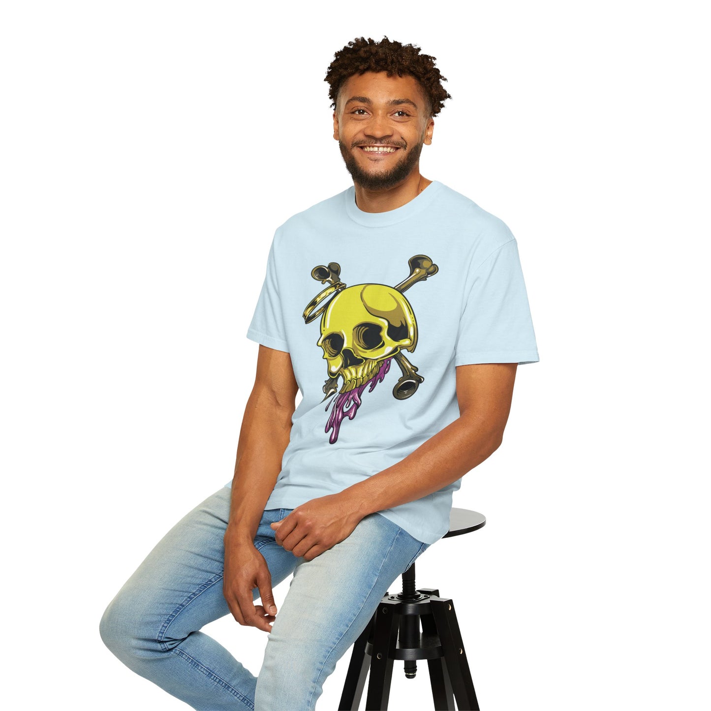 Unisex Cotton Tee Shirt with Skull