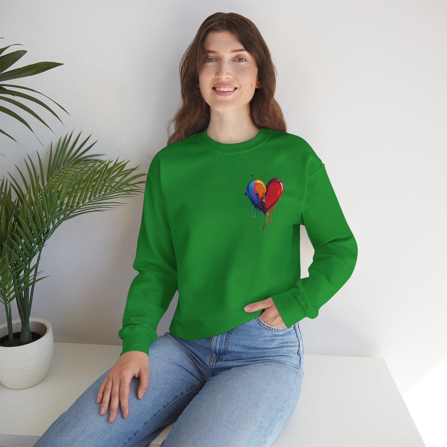 Small Bleeding Heart Sweatshirt, Small Heart Sweatshirt, Valentine's Day Sweatshirt, Heart Sweatshirt 117