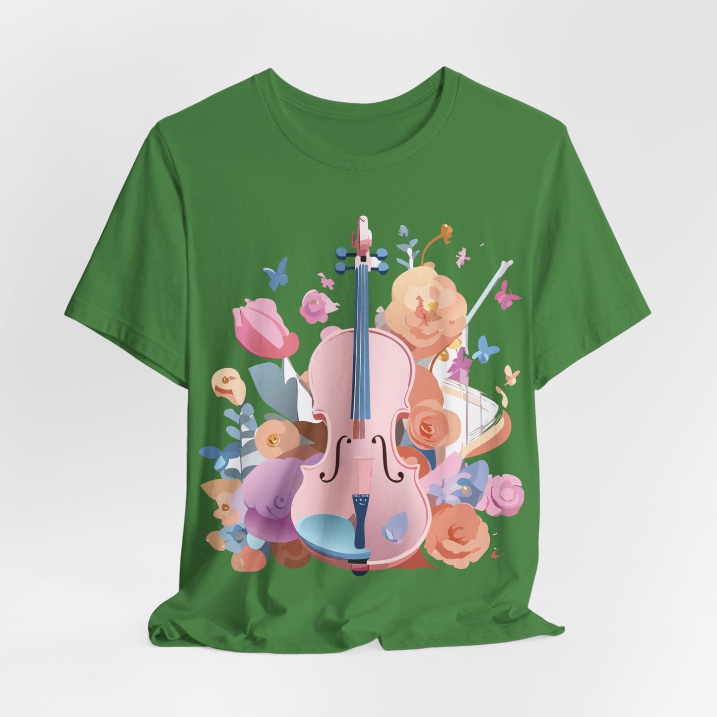 Music Graphic Unisex 100 Cotton Vintage Art with Musical Elements Tee 9