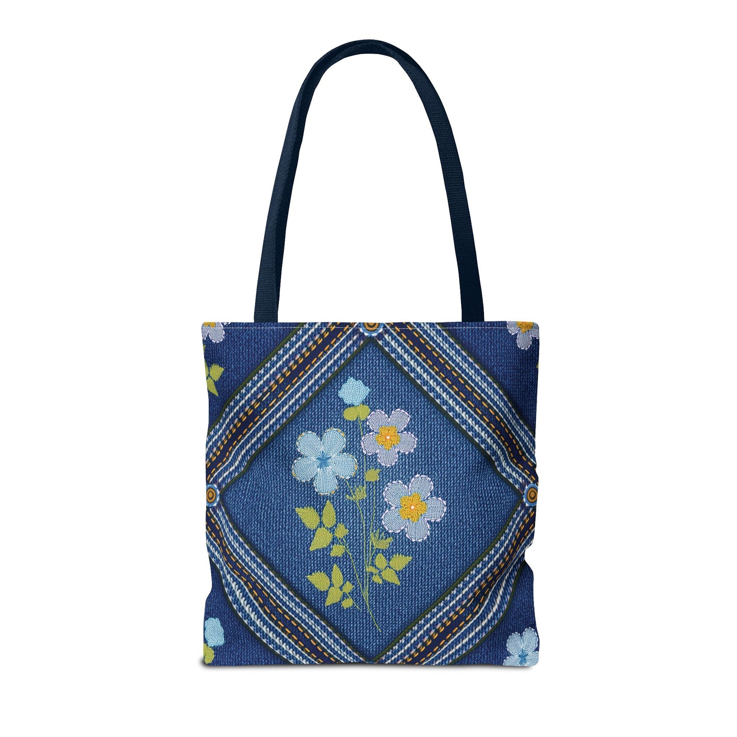 Denim Fabric Imitation Print Unisex Canvas Bag Poly Spun 3 Sizes Tote Bag 126