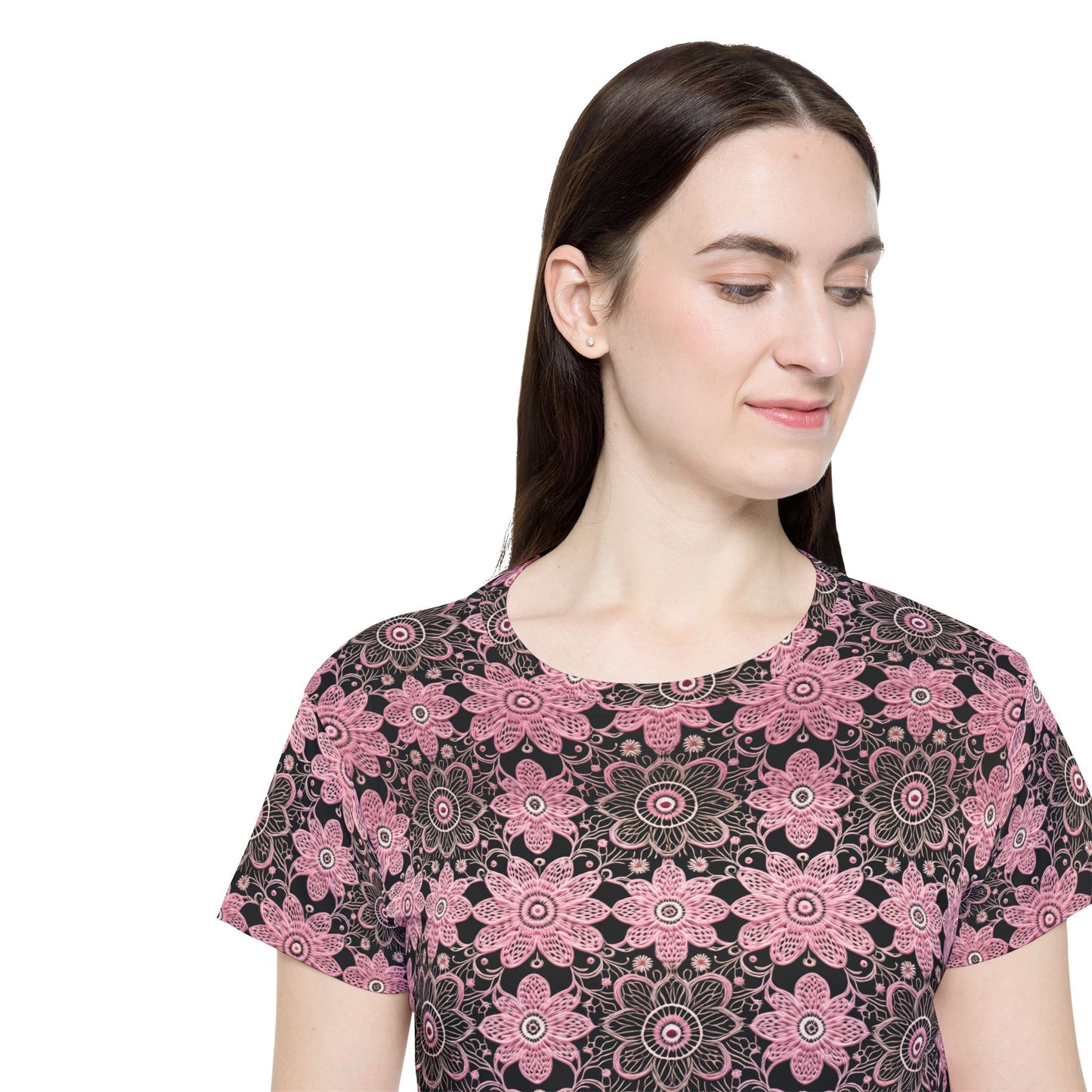 Lace Print Poly Shirt, Poly Shirt with Lace Print, Lace Shirt 63