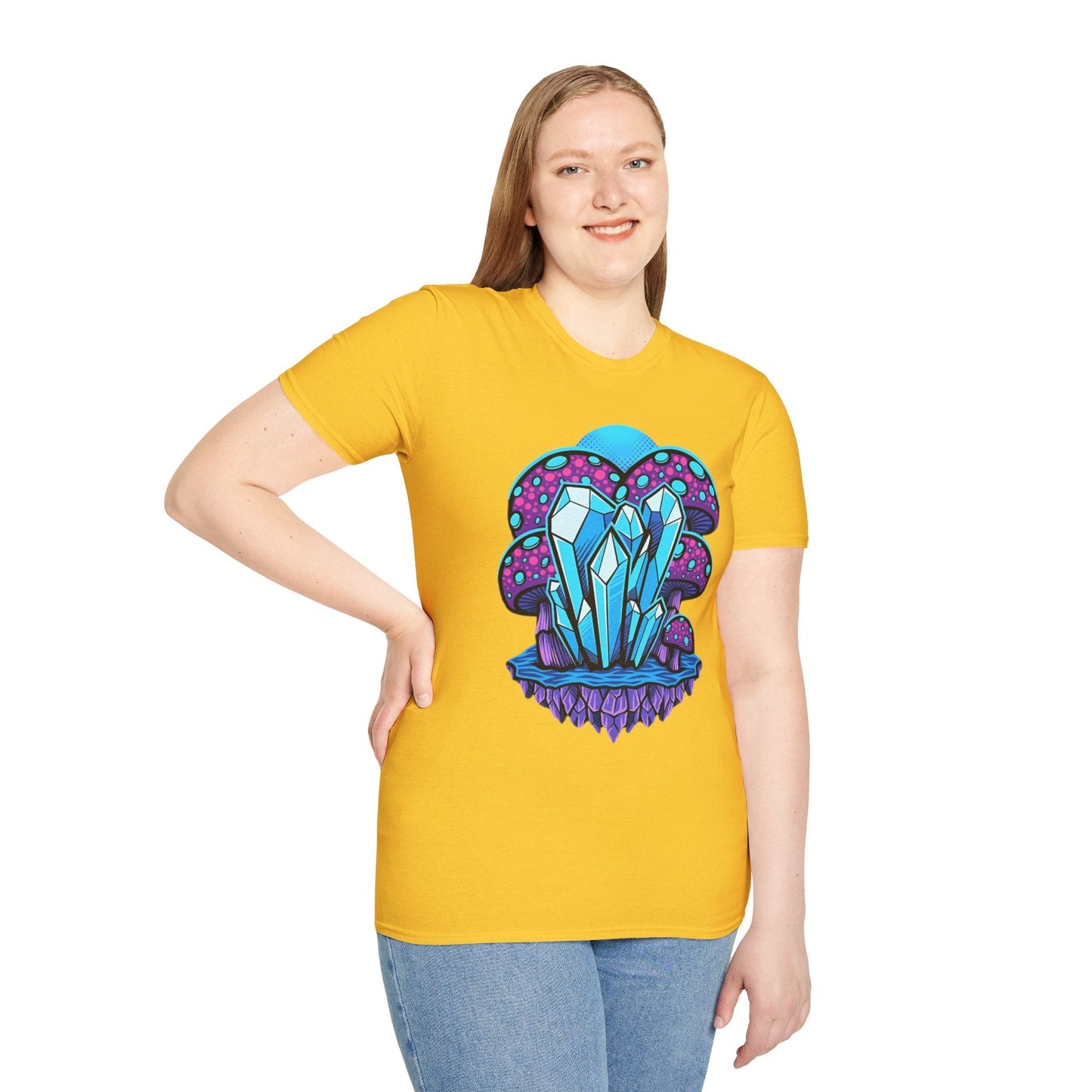 Mashroom Tee Shirt Softstyle Gildan 64000 100 Percent Ring Spun Cotton Breathable Funny Fungus