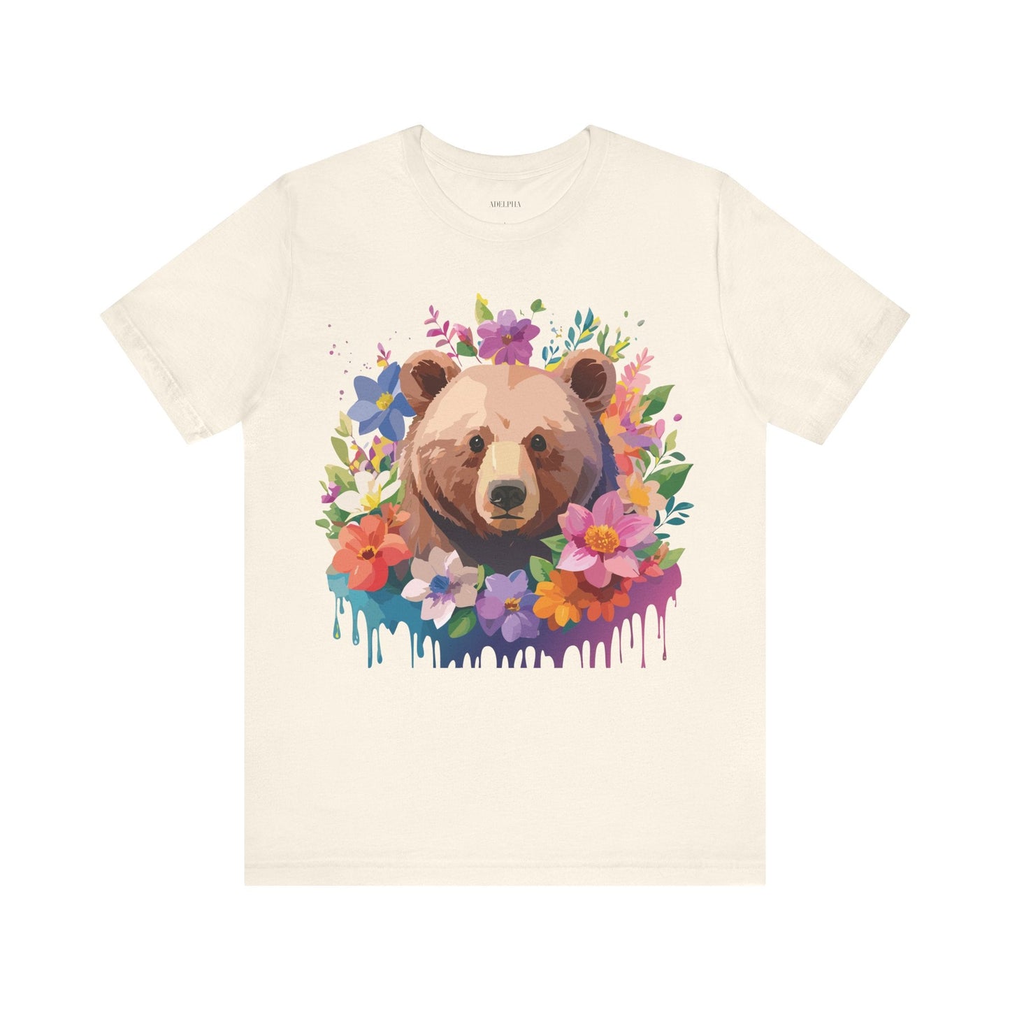 Bear Graphic Unisex 100 Cotton Short Sleeve Art Design Vintage T-Shirt 4