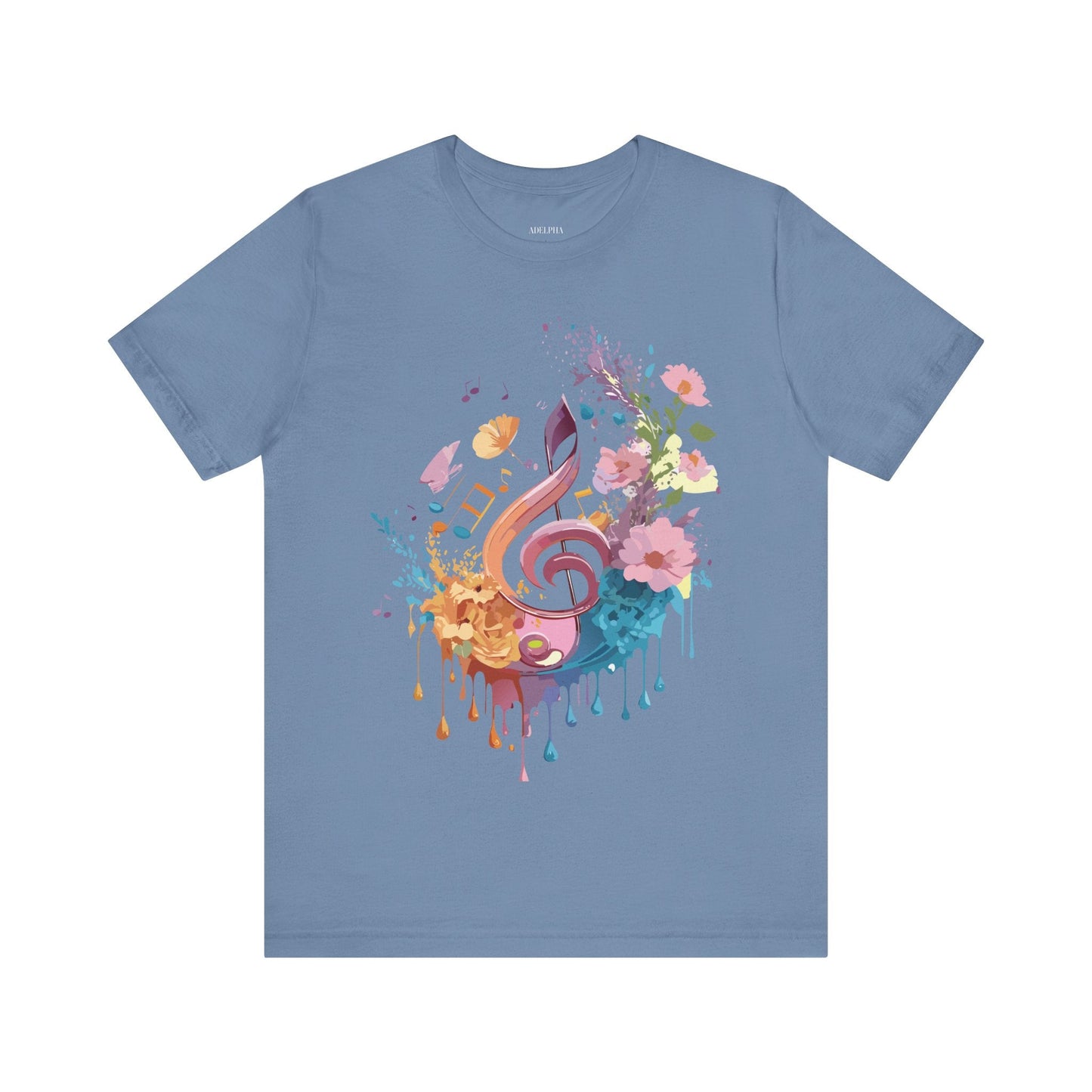 Unisex Graphic T Shirt From Adelpha With Vintage Music Inspired Artwork Short Sleeve Tee