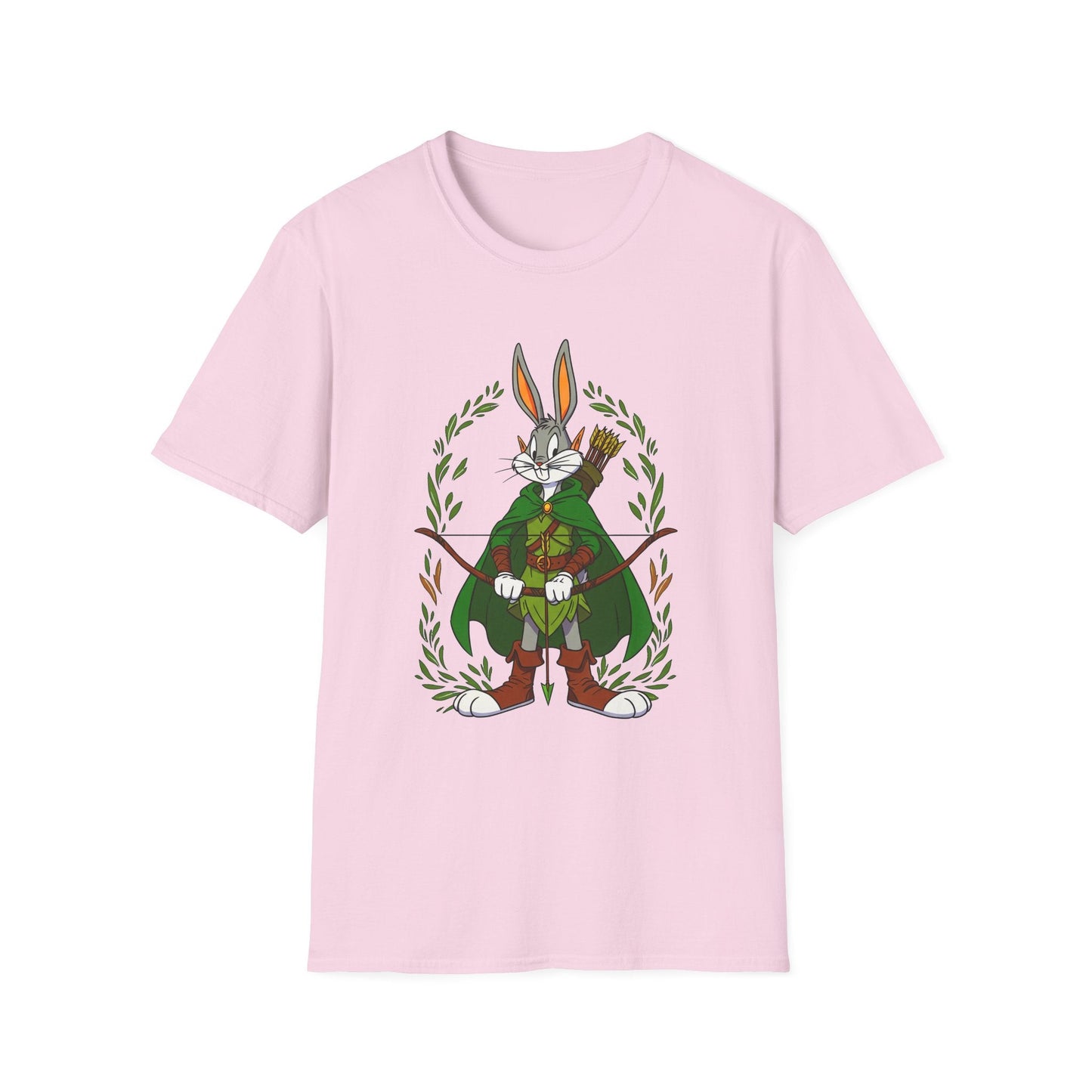 Bugs Bunny T Shirt Cartoon Art Tee Unisex Gildan Softstyle 64000 100 Percent Ring Spun Cotton