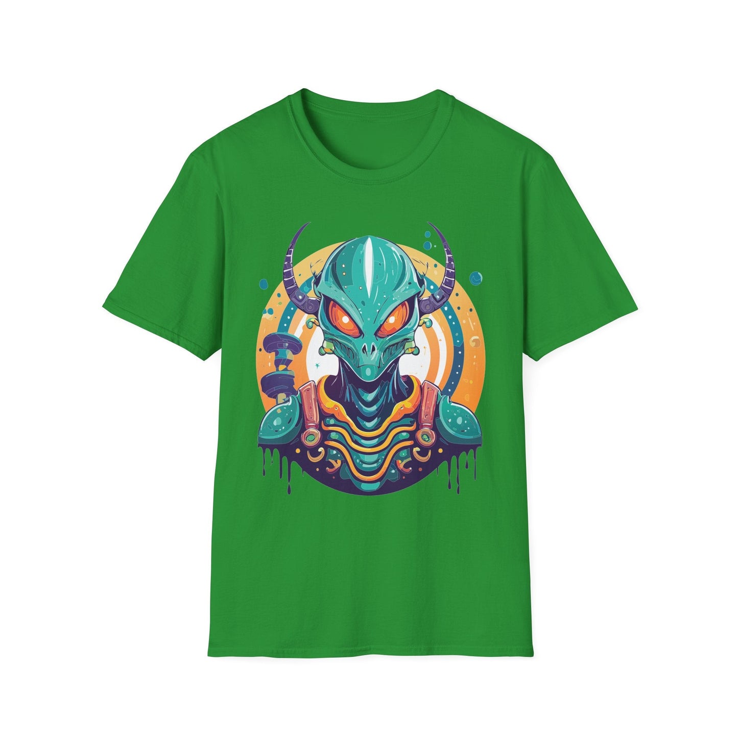 Alien Graphic Unisex Cotton Softstyle UFO Artwork Tee 14