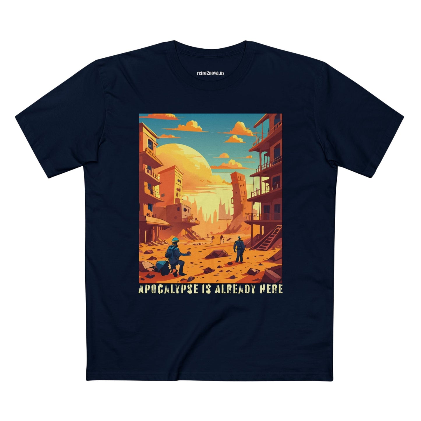 Cataclysm Doomsday Shirt Unisex Premium Cotton Tee With Original Art From Retro2Nova Art Collection