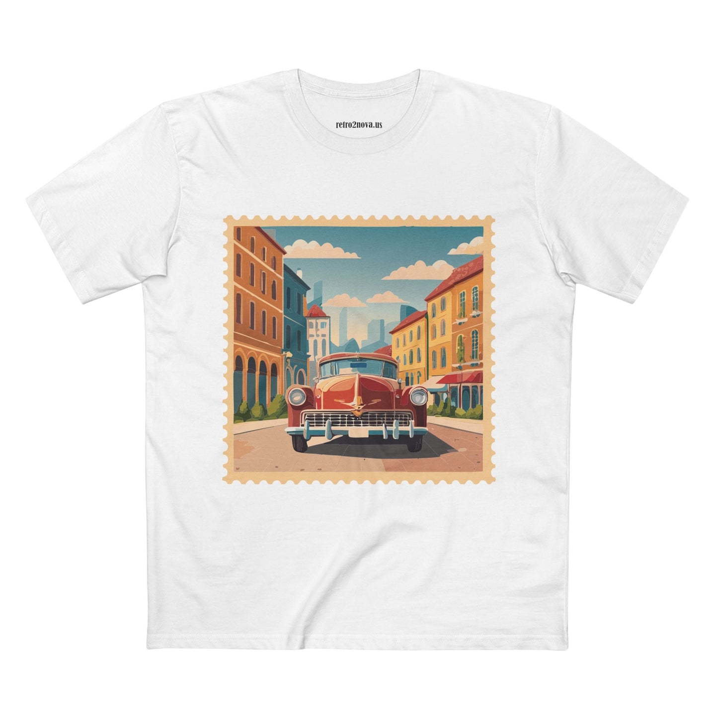 Postage Stamp Shirt Unisex Tee Original Art By Retro2Nova Premium Cotton Staple Tee