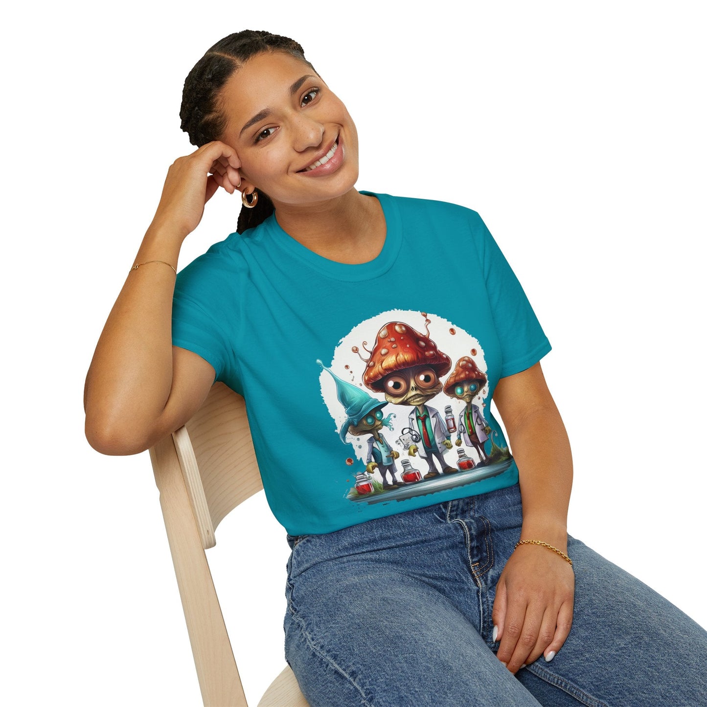 Mashroom Tee Shirt Unisex Funny Mashroom Design Cotton Tee Gildan Softstyle 64000