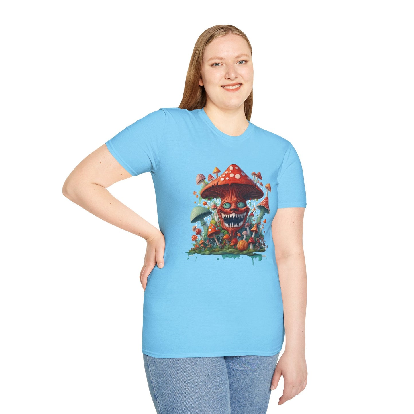 Unisex Mashroom Tee Shirt With Funny Mashroom Design Fungus Humor Softstyle Cotton
