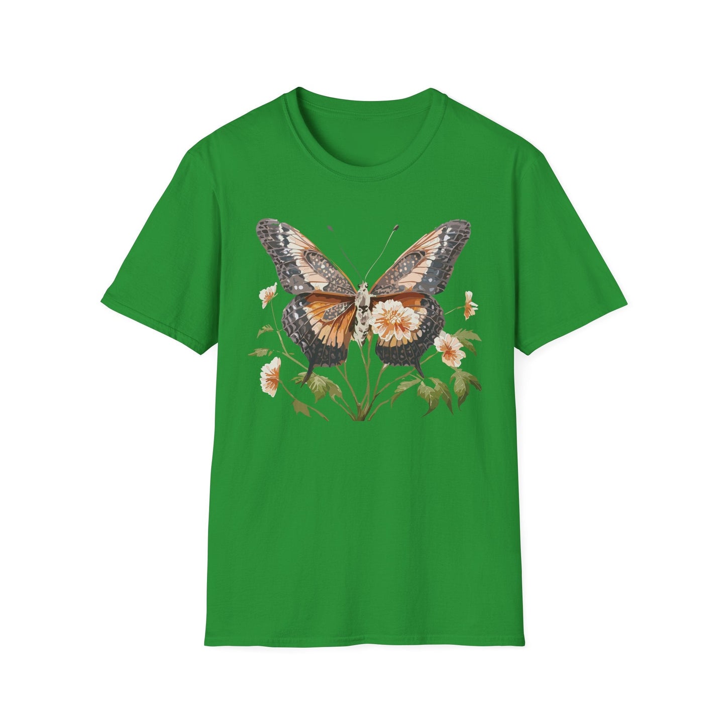 Butterfly T Shirt Unisex Softstyle Gildan 64000 Cotton Tee Monarch Print Comfort