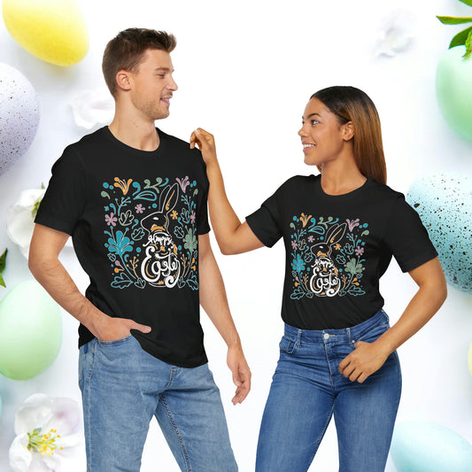 Unisex-T-Shirt aus Baumwolle mit Osteraufdrucken