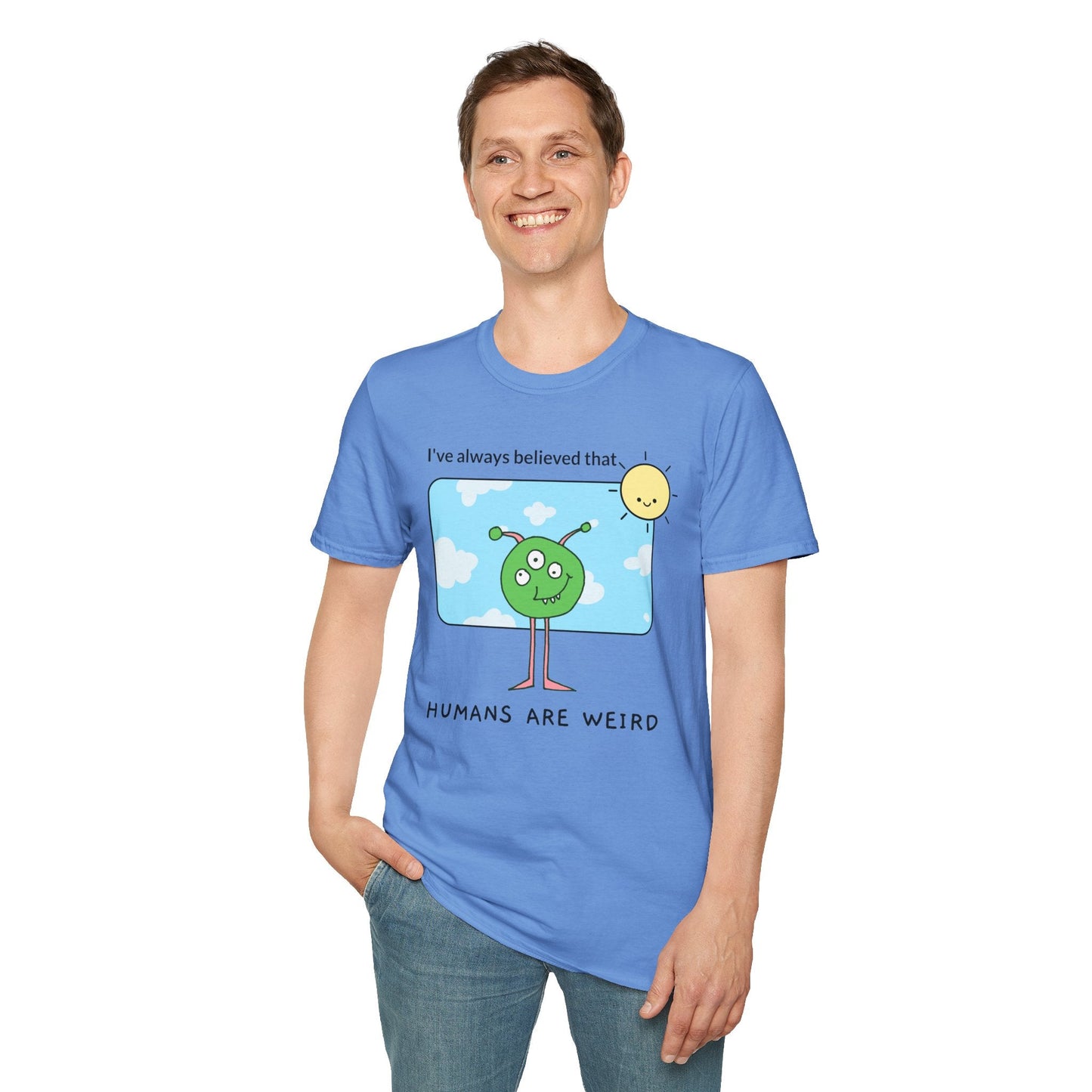 Alien Cartoon Humans Are Weird TShirt