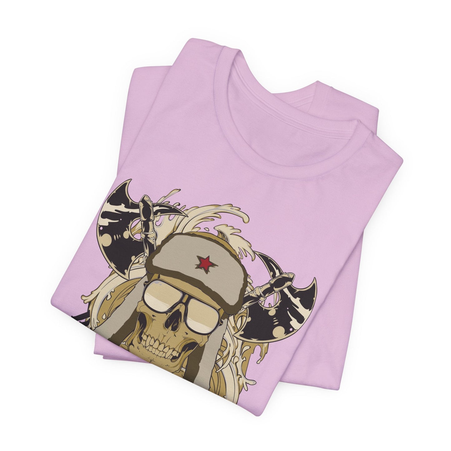 Viking Skull Graphic with Horned Helmet T-Shirt Captain Design Tee Art-41