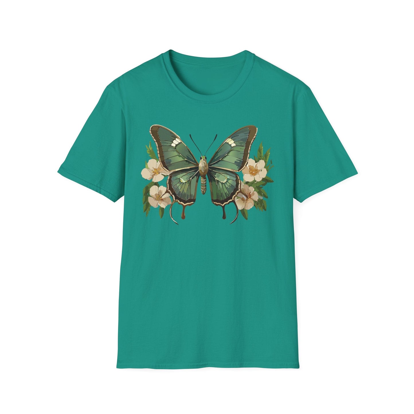 Butterfly Shirt Monarch Style Unisex T Shirt Gildan Softstyle 64000 100 Percent Ring Spun Cotton