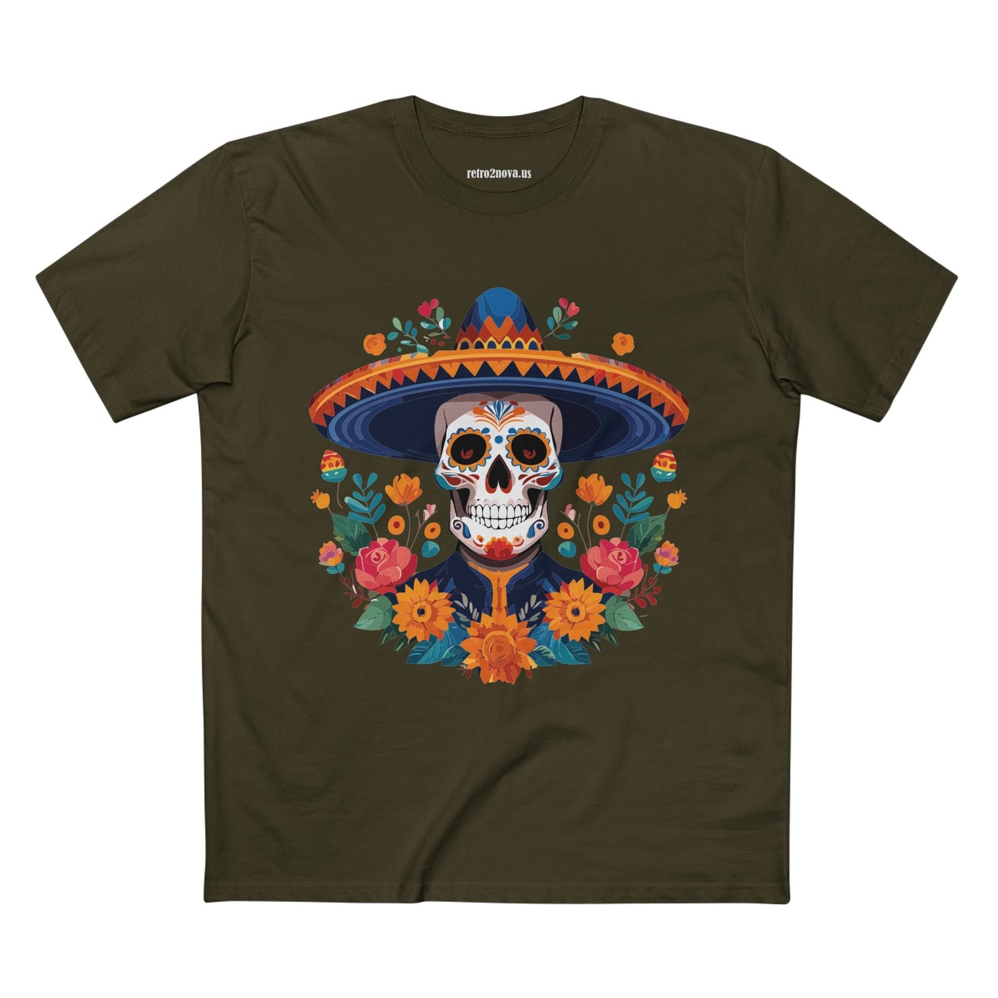 Skull And Skeleton Shirt Unisex Premium Cotton Tee With Original Art Design Retro2Nova
