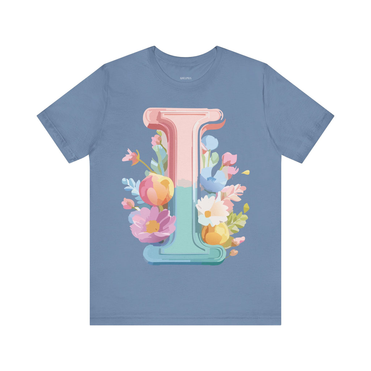 Letter I Graphic Unisex Cotton Bella+Canvas Tee with Art Letter Design