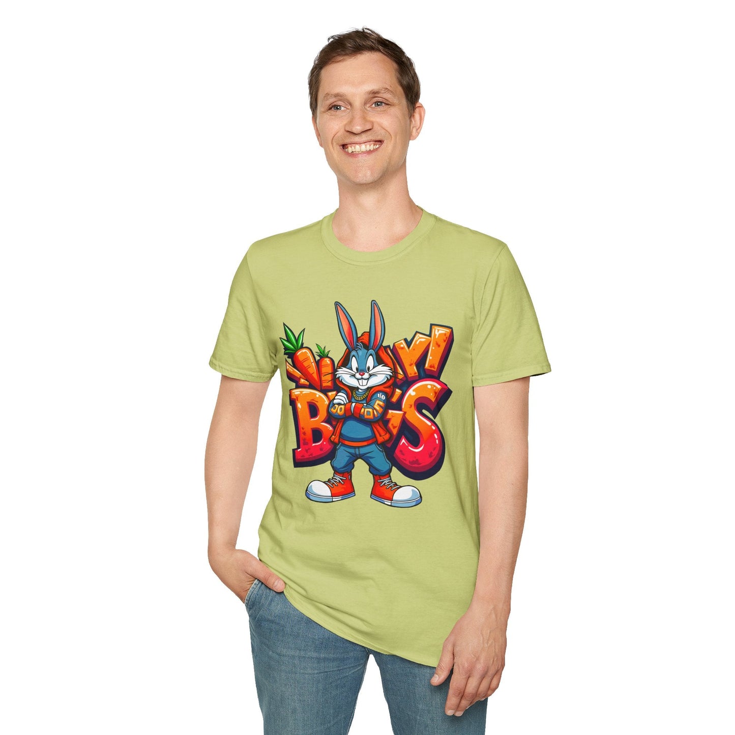 Funny Cartoon Animals T Shirt With Animation Design Unisex Softstyle Graphic Tee Gildan 64000