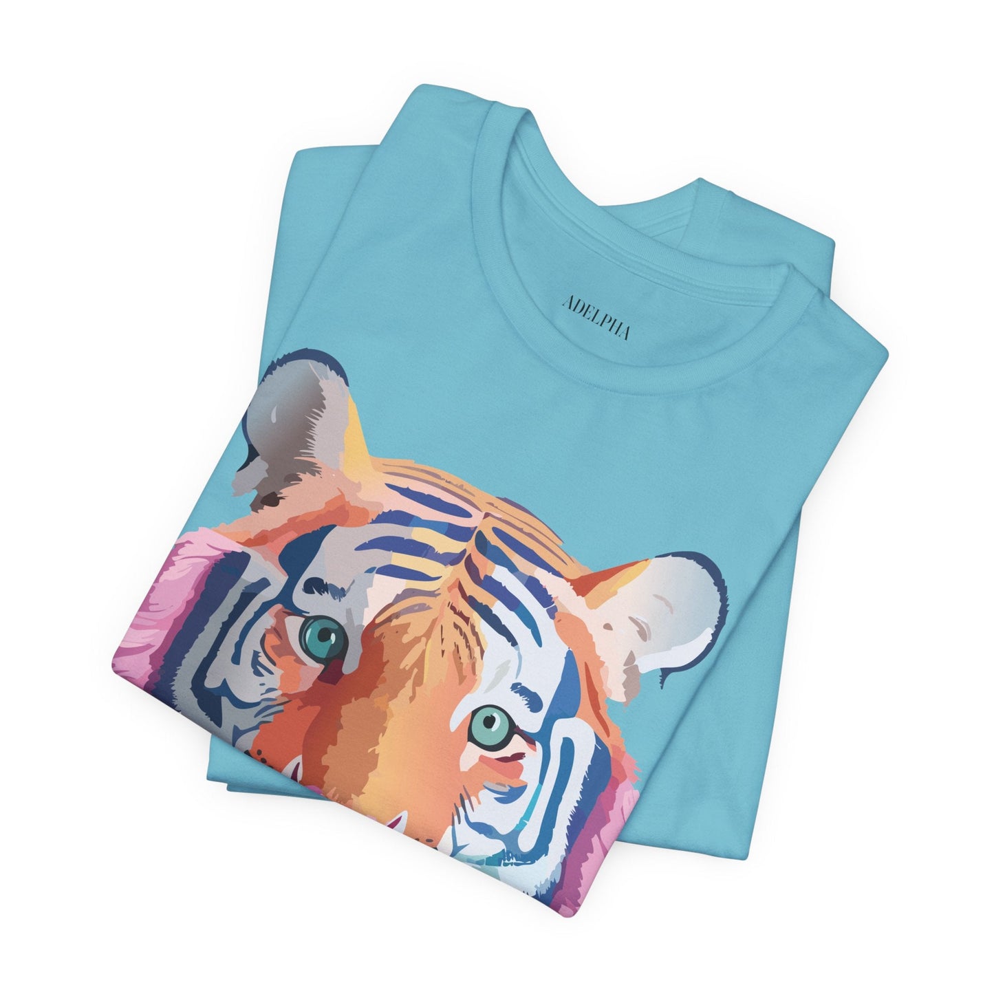 Tiger Shirt Graphic Tee Unisex Jersey Short Sleeve Art Design By Adelpha Vintage Inspired Artwork