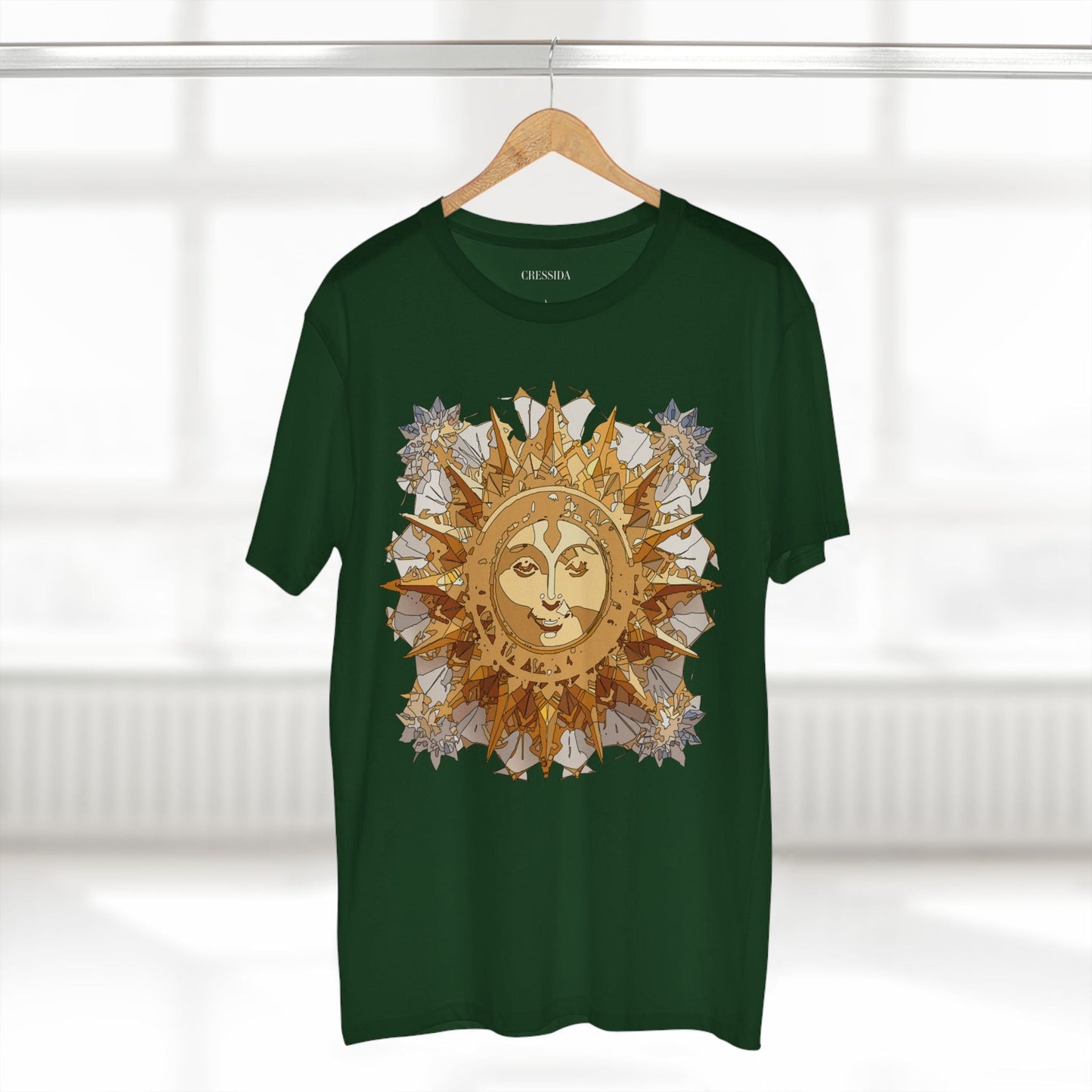Gold Sun Graphic Unisex 100 Cotton T-Shirt with Golden Art Design 17