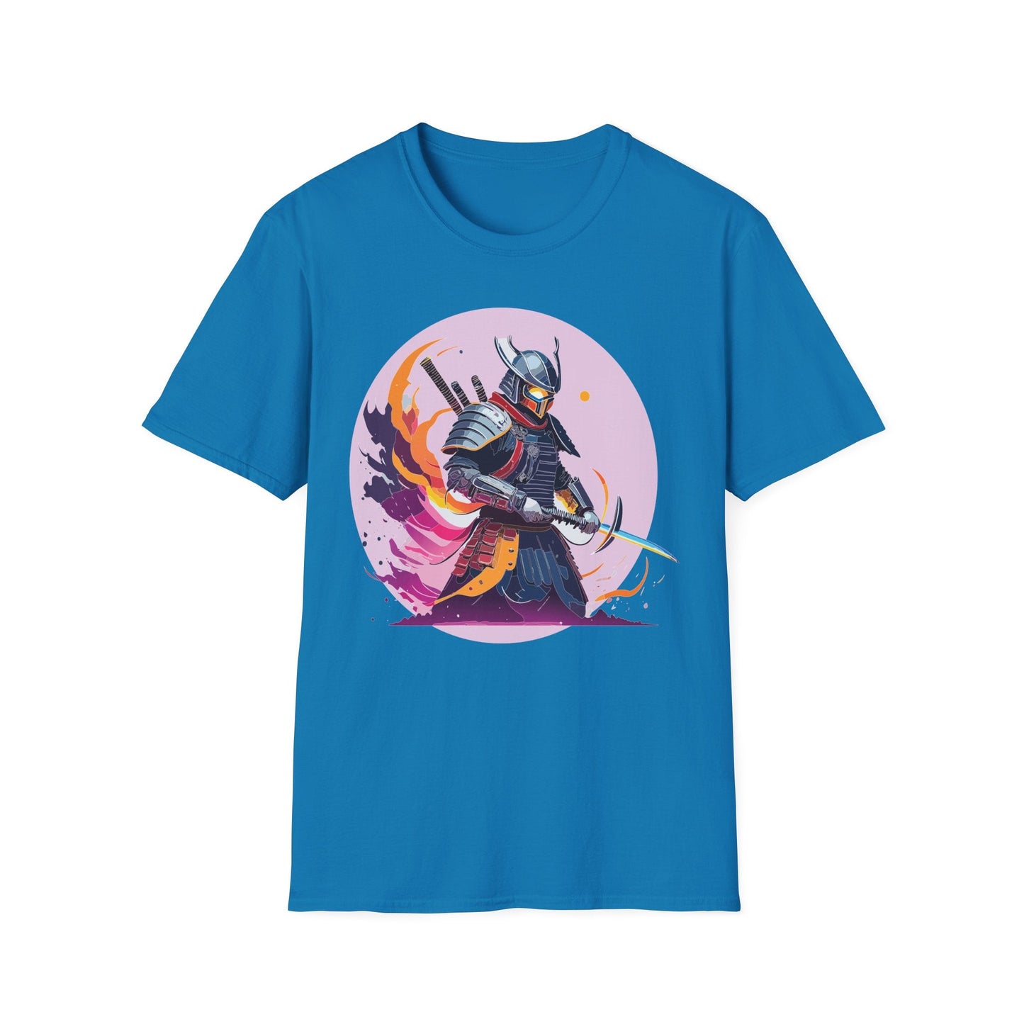 Samurai Shirt Unisex Short Sleeve Tee With Samurai Print Softstyle Gildan 64000 Ring Spun Cotton