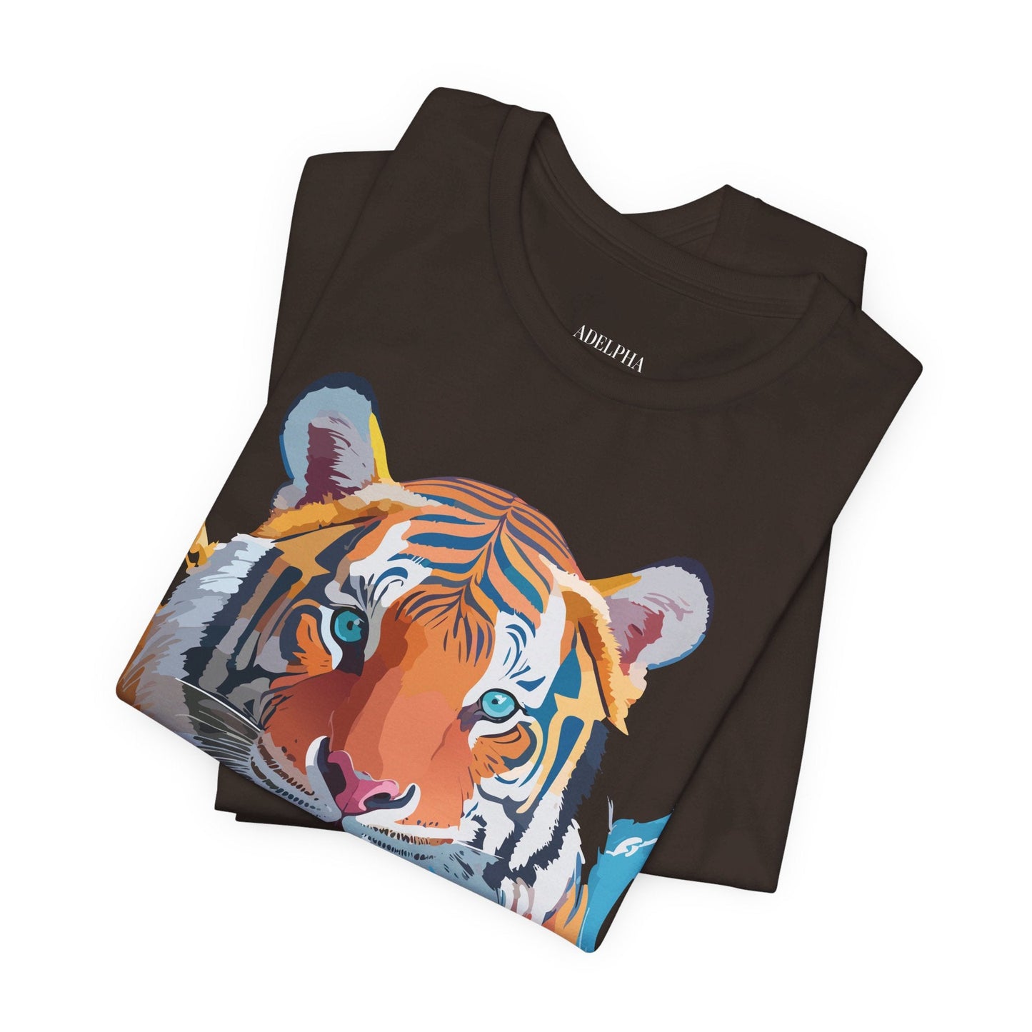 Tiger Graphic Tee Unisex Short Sleeve Shirt Featuring Vintage Inspired Artwork By Adelpha