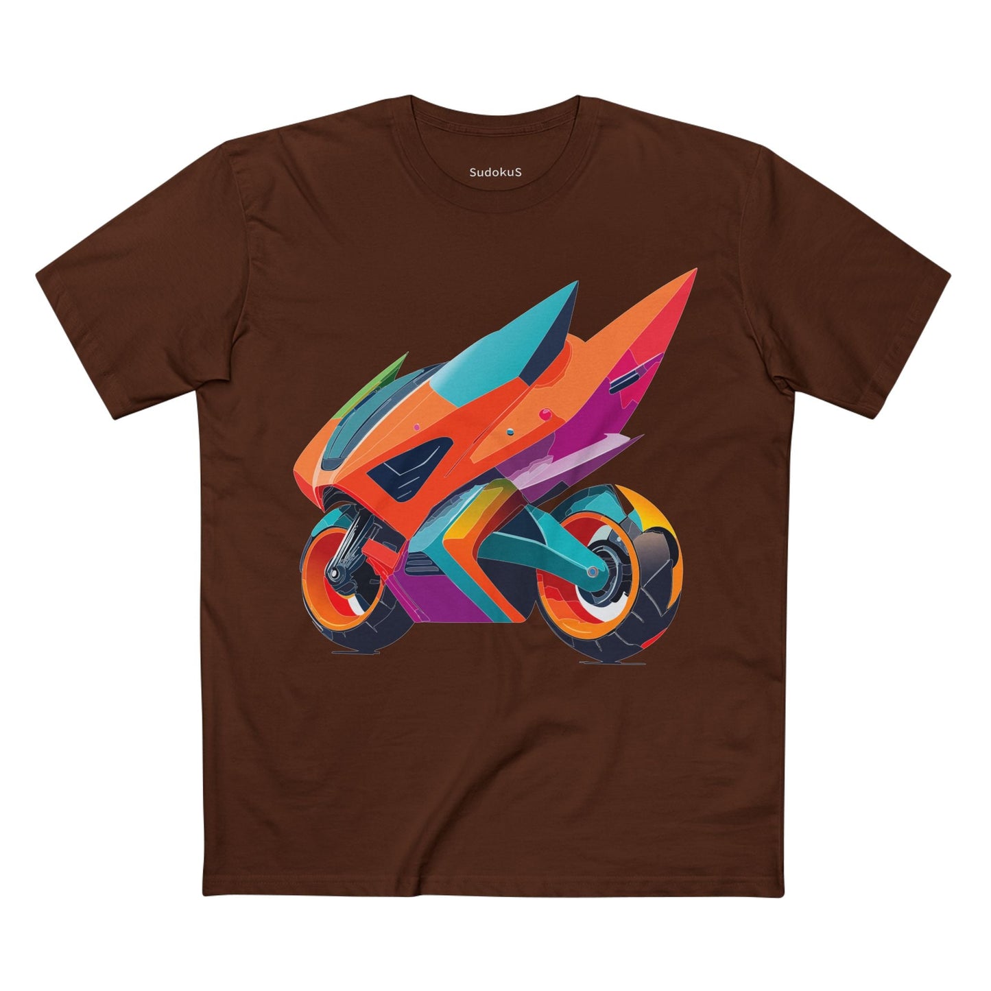 Moto Bike Graphic Unisex 100 Cotton Staple Tee 2