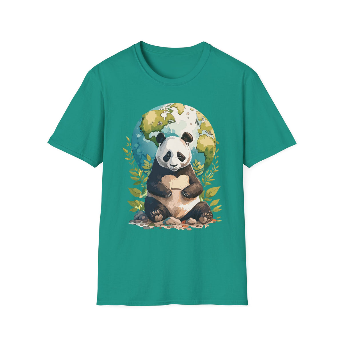 Panda Earth Illustration T-Shirt | Cute Panda Globe Tee