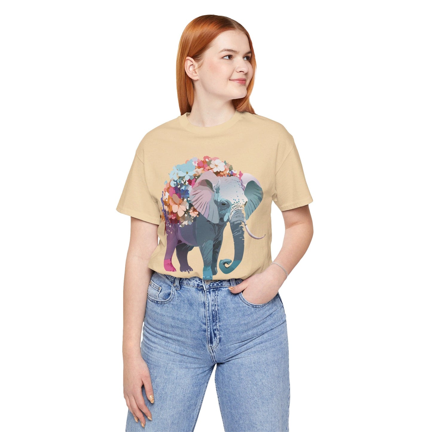 Adelpha Elephant Graphic Tee Unisex Short Sleeve Vintage Inspired Art Design Collection
