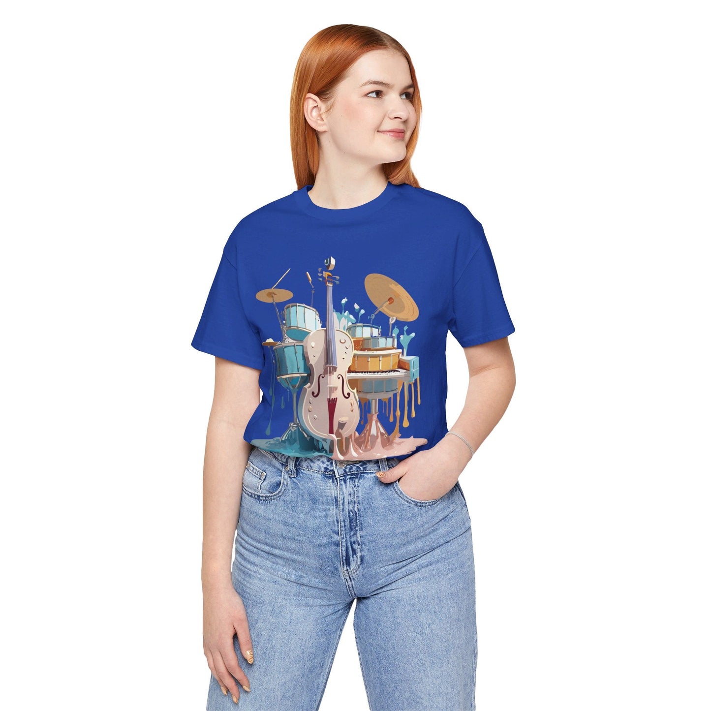 Music Graphic Unisex 100 Cotton Vintage Art with Musical Elements Tee 84
