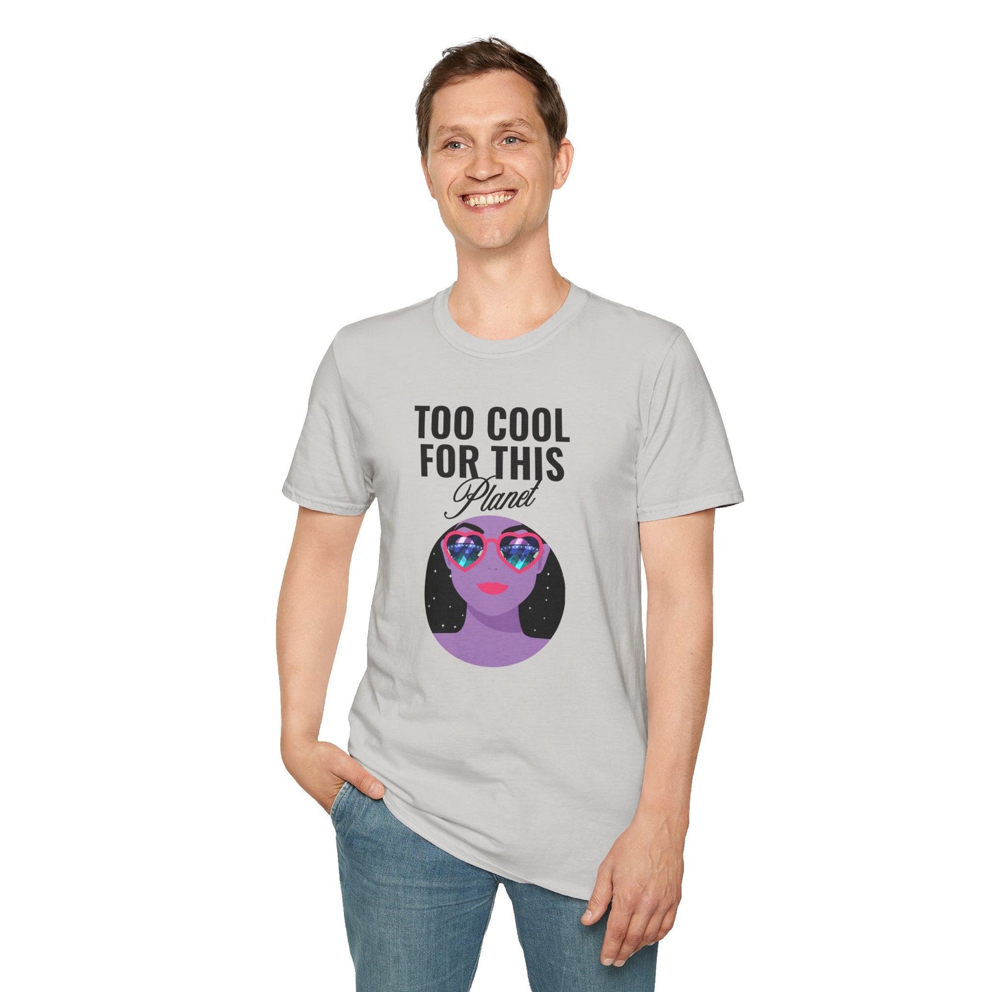 Too Cool For This Planet TShirt  Retro Alien Sunglasses Graphic Tee