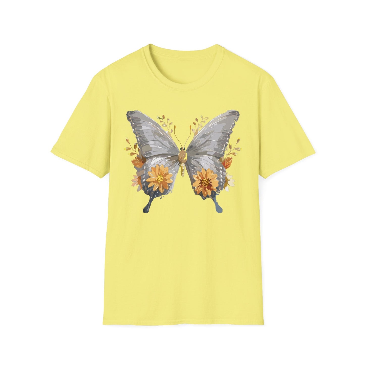Butterfly T Shirt For Unisex Gildan Softstyle 64000 Cotton Comfort Monarch Design Tee
